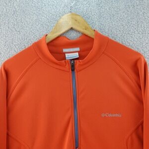 Columbia Mens XL Orange Insect Blocker 1/4 Zip Pullover Long Sleeve Fishing Camp